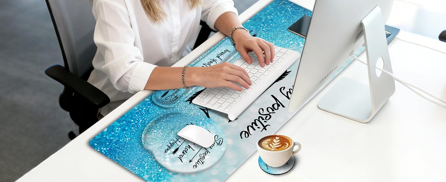 Desk Mat Pad, XXL Large Gaming Mouse Pad with Wrist Rest Wrist Support