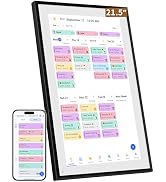 Smart Digital Calendar: 21.5-Inch Electronic Wall Calendars &amp; Chore Chart, Full HD Interactive To...