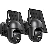 SEHMUA Solar Security Cameras Wireless Outdoor, 2 Pack 2K 360° View Battery Powered Wi-Fi Outdoor...