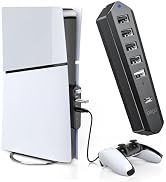 6 Ports USB Hub for PS5 Slim Console Disc & Digital 2023, High-Speed Extra USB Port Extender for ...