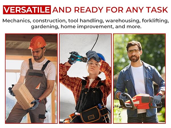 HANDLANDY Work Gloves for Men &amp; Women, Utility Mechanic Working Gloves Touch Screen