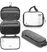 Toiletry Bag Kit Set: Hanging Travel Toiletry Bag + 311 TSA Cosmetic Liquid Bag + Ultralight Acce...