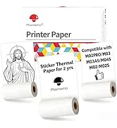 Phomemo M02/T02 Sticker Printer Paper White Self-Adhesive Thermal Labels for M02/M02S/M04S/M04AS ...