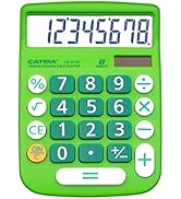 Desktop Calculator 8 Digit with Solar Power and Easy to Read LCD Display, Big Buttons, for Home, ...
