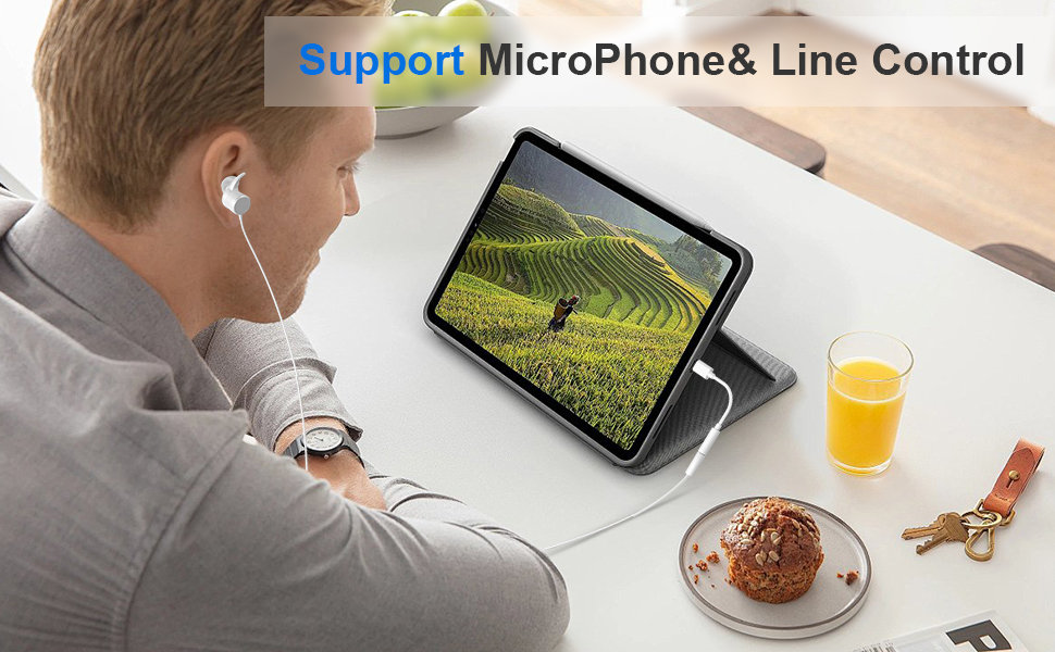 USB C to 3.5mm Female Headphone Jack Adapter, Type USB C to Aux Audio Dongle Cable Cord