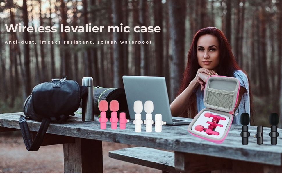 wireless lavalier mic case pink case 