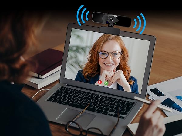 2K webcam with microphone speaker home office webcam camera for PC desktop monitor easy setup