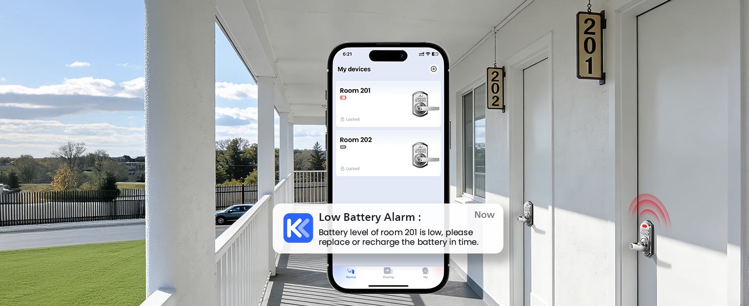 App notifies when battery &amp;lt;20%, keypad flashes red