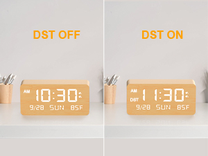 wooden digital clock