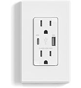 ELEGRP USB Wall Outlets Receptacles, USB C Port Supports 20W Power Delivery for iPhone 12/13/14 S...