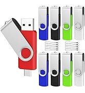 ABLAZE 8GB USB C Flash Drive 10 Pack, OTG USB 2.0 + Type C Memory Stick Dual Type C Thumb Drive C...