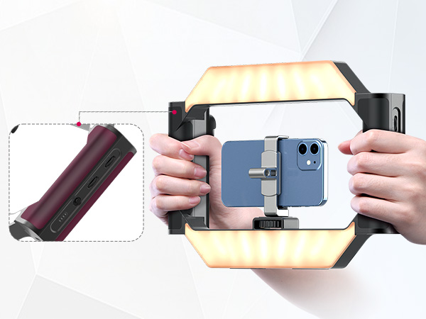 neewer smartphone video rig smartphone camera rig iphone video cage ring light spinner 360