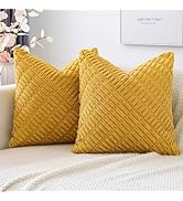 OTOSTAR Soft Corduroy Decorative Throw Pillow Covers 18x18 Inch Farmhouse Boho Home Decor Corss T...