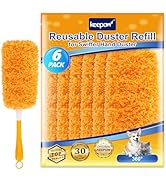 KEEPOW, 6-Pack Microfiber Reusable Refills Compitable with Hand Duster, 360 Degree Dry Microfiber...