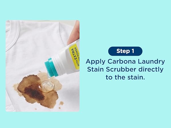 Carbona stain remover apply directly to stain using brush applicator for targeted cleaning
