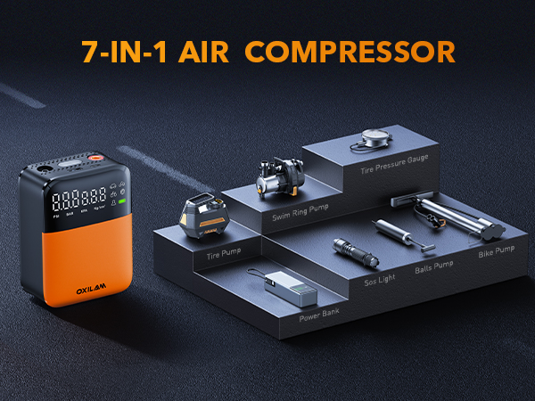 OXILAM C1 Tire Inflator Portable Air Compressor