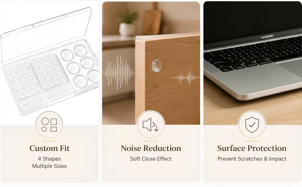 clear silicone cabinet bumpers