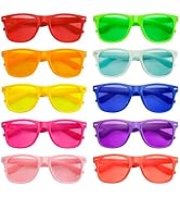 10/20 Pack Neon Colors Party Sunglasses Bulk Tinted Glasses Retro Shades for Unisex Adults