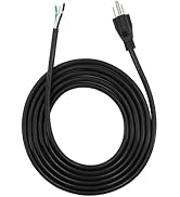 10FT Power Supply Cord Replacement, Cable 110V 115V 120V 300V Pigtail for Appliance, NEMA 5-15P P...