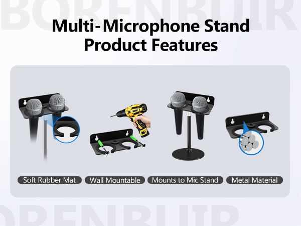 2 Multi Microphone Holder