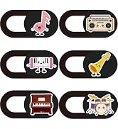 PRESSINART 6Pcs 6 Styles Music Laptop Camera Cover Slide Thin Cute Privacy Guard Accessories, 0.0...