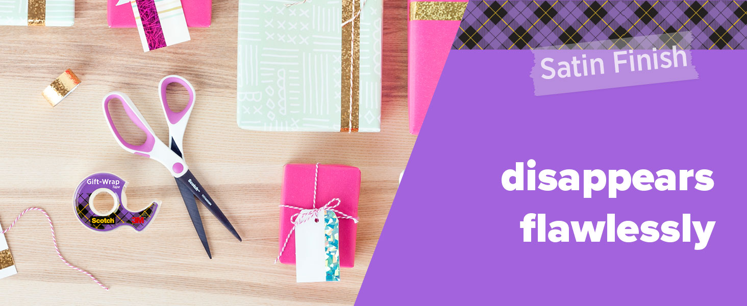 Scotch Gift Wrap Tape disappears flawlessly