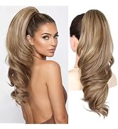 18"Ponytail Extension with Claw Clip Hair Extensions Ponytail Clip On Ponytails For Women, Wavy 2...