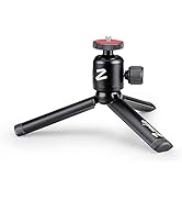 Zeadio Metal Mini Tripod + Ball Head Mount, with 1/4 Inch Screw Desktop Tabletop Stand Tripod, Fi...