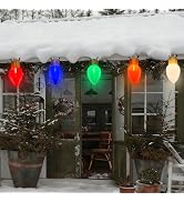 SUNSGNE Jumbo Christmas Lights, 16FT Large Christmas Lights with 10 5'' LED Giant Multicolor Bulb...