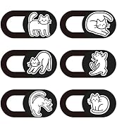 PRESSINART 6Pcs 6 Styles Cat Camera Cover Slide Cute Laptop Accessories 0.04 Inch Ultra Thin Phon...