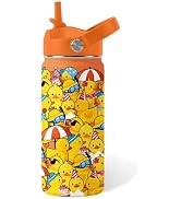 Duck Gifts for Boy Girls - 16oz Kids Water Bottle with Straw, Rubber Duck Stainless Steel Water B...