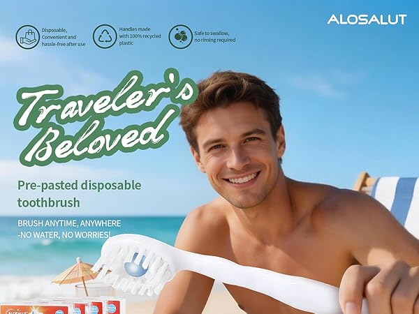 ALOSALUT 40 Pack Mini Travel Disposable Toothbrush