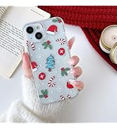 RALEAVO for iPhone 15 Christmas Case Clear Transparent Cute Winter Holiday Cover for Women Girls ...