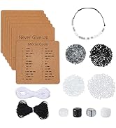 DICOSMETIC DIY Morse Code Bracelet Bead Kit Including 1200Pcs 4 Styles 4MM Glass Beads Bulk 20 Ya...