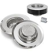 Kingrol 6-Piece Kitchen Sink Strainer Set, 4.5" Stainless Steel Sink Food Catcher, Anti-Clogging ...