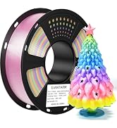 Silk Rainbow Color Lime Purple Blue Yellow Green Filament with 1.75mm Dimensional Accuracy +/-0.0...