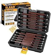 ELEAD Extra-Long Allen Hex Bit Socket Set: 20-Piece 3/8 Inch Drive, S2 Steel, Standard SAE &amp; Metr...