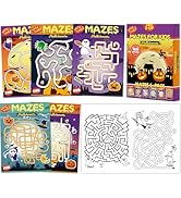 168 Pages Halloween Maze Books for Kids Ages 3-8, 6-Pack- 6 Beginner Level Kids Activity Books Bu...