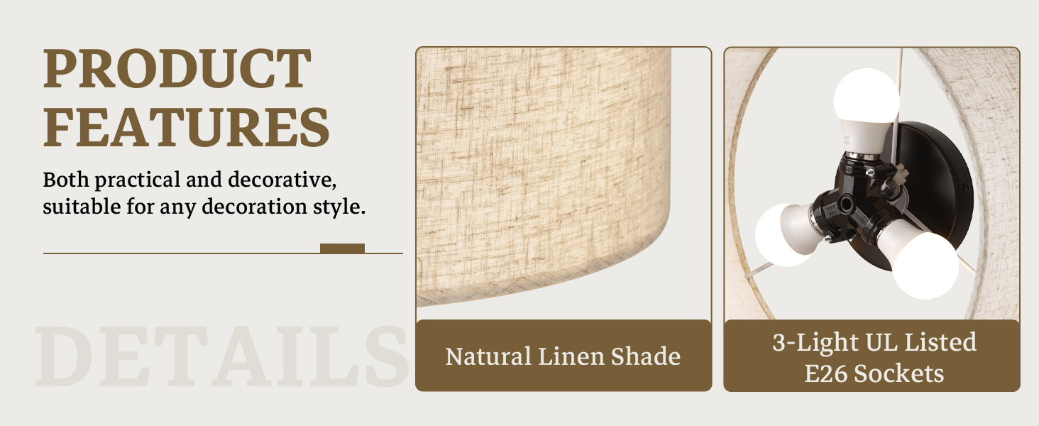 linen shade ceiling light