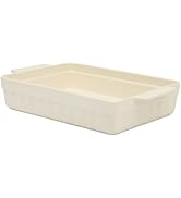 Martha Stewart Broadbrook Ceramic Bakeware, 13x9 Inch Rectangular Baking Dish with Handles, Cream...