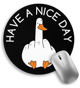 Funny Duck Work Mouse Pad, Small Round Mouse Pads for Desk, Mini Travel Mousepad for Wireless Com...