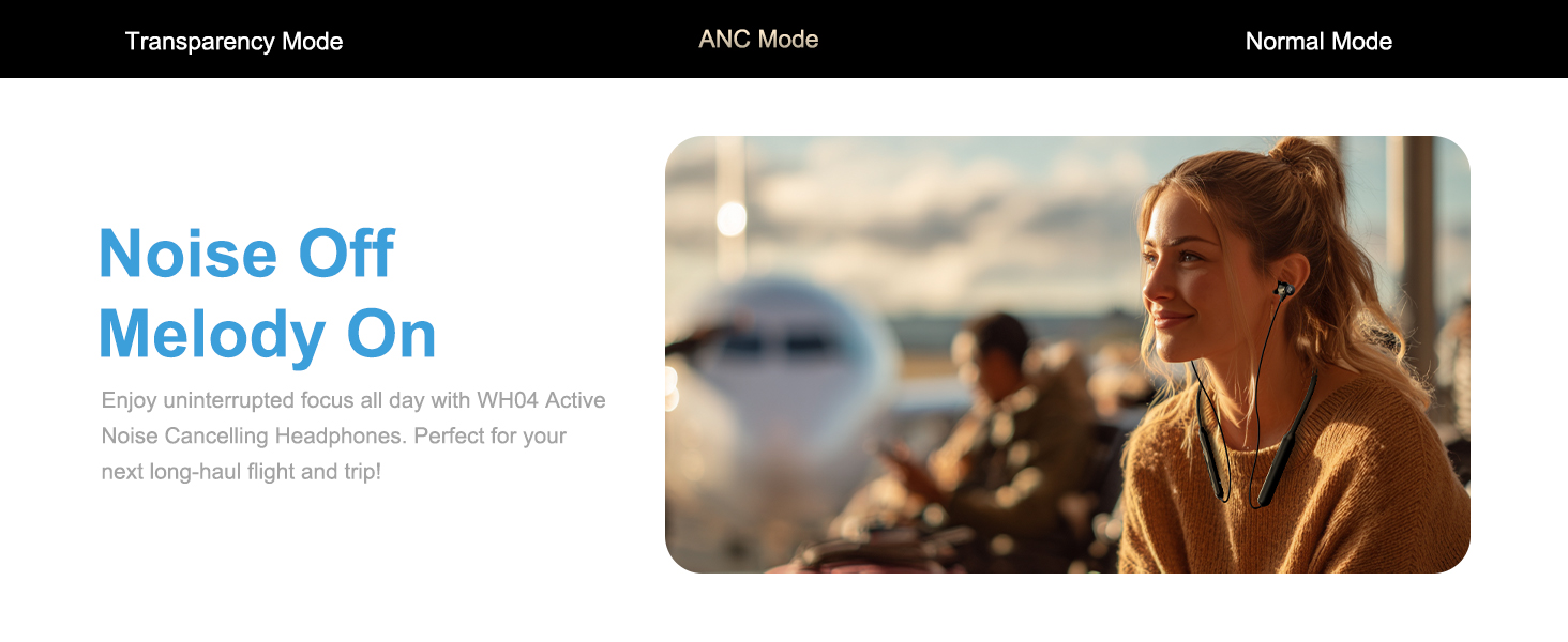 WH04 Active Noise Cancelling Headphones, keeping distractions and noise at bay.