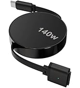 Retractable 140W USB-C to Magnetic 3 Cable, 5.3FT Compatible with Magsafe 3 Cable for MacBook Air...