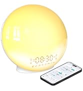 BIB_WJ Smart Sunrise Alarm Clock with No Signup APP Control &amp; Wake-Up Light, 4 Alarms, White Nois...