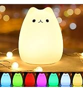 YouOKLight portable silicone night light for kids,silicone cat lamp,USB Rechargeable Children Nig...