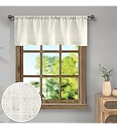 Natural Linen Window Valance for Kitchen 3 Inch Rod Pocket Semi Sheer Light Filtering Boho Rustic...