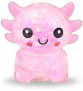 Axolotl Squishy Toy, Sitting Glitter Squishy Fidget Toys for Stress Relief, Handheld Stress Balls...