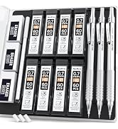 Nicpro 0.7 Metal Mechanical Pencil Set with Case, 3PCS MP1000 0.7mm Artist Lead Pencil With 8 Tub...