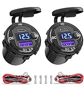 [Upgraded Version] 12V USB Outlet 2 Pack, OUFFUN PD 20W USB-C and 18W QC3.0 USB Port Aluminum USB...
