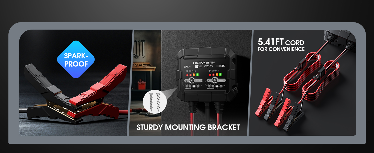 4A (2A/Bank) Car Battery Charger